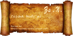 Zsidek Noémi névjegykártya